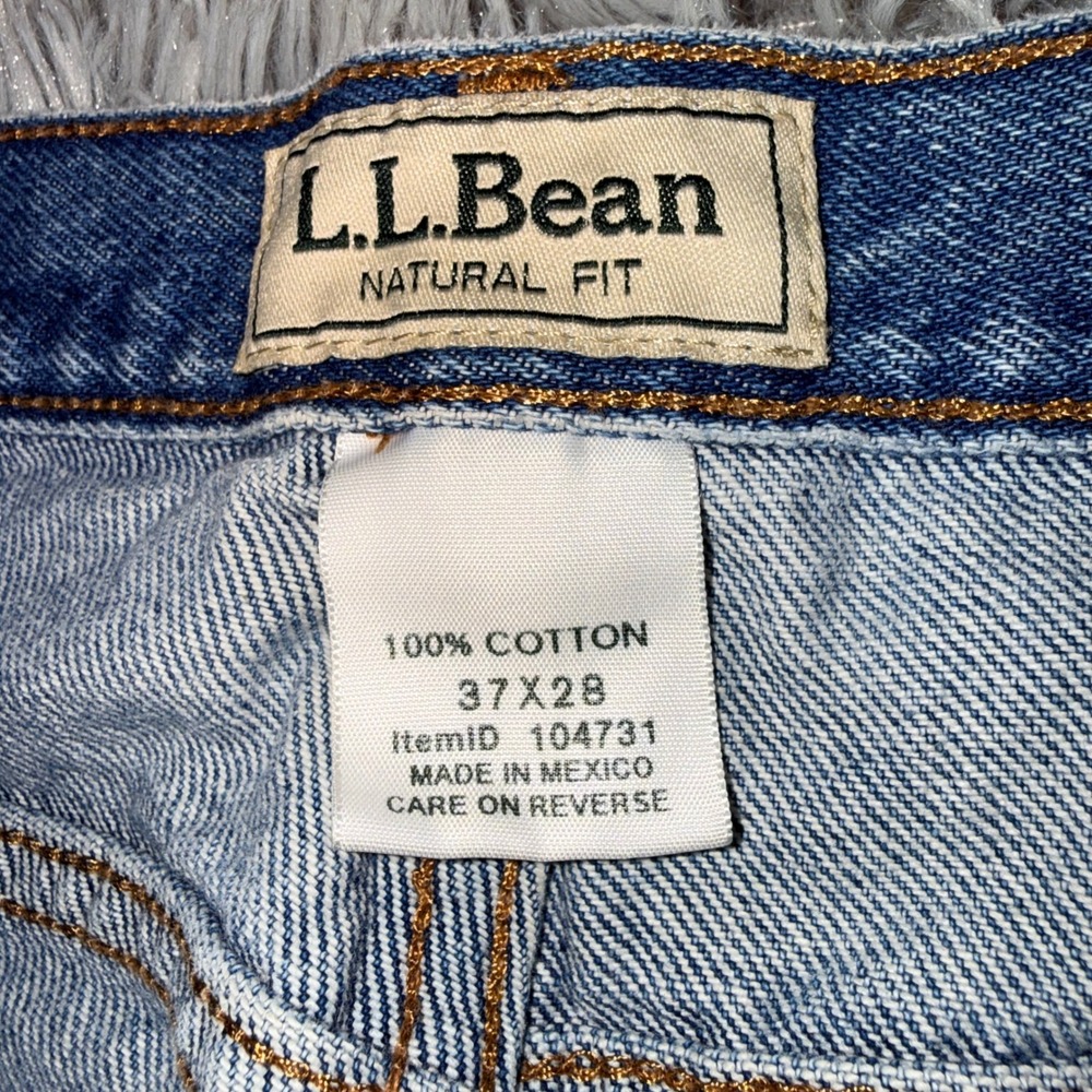 L.L. Bean Natural Fit Jeans Mens 37x28 Blue Medium Wash 104731 - Picture 2 of 2